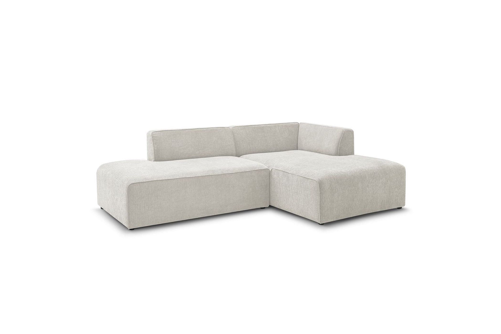 MEGEVE fixed corner sofa in textured fabric - Right-hand corner - BOBOCHIC - The Bradery