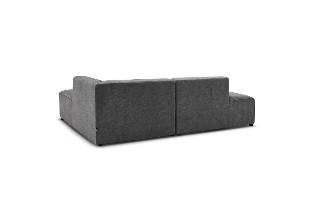 MEGEVE fixed corner sofa in textured fabric - Right-hand corner - BOBOCHIC - The Bradery