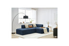 MEGEVE fixed corner sofa in textured fabric - Right-hand corner - BOBOCHIC - The Bradery