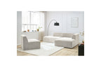 MEGEVE fixed corner sofa in textured fabric - Right-hand corner - BOBOCHIC - The Bradery