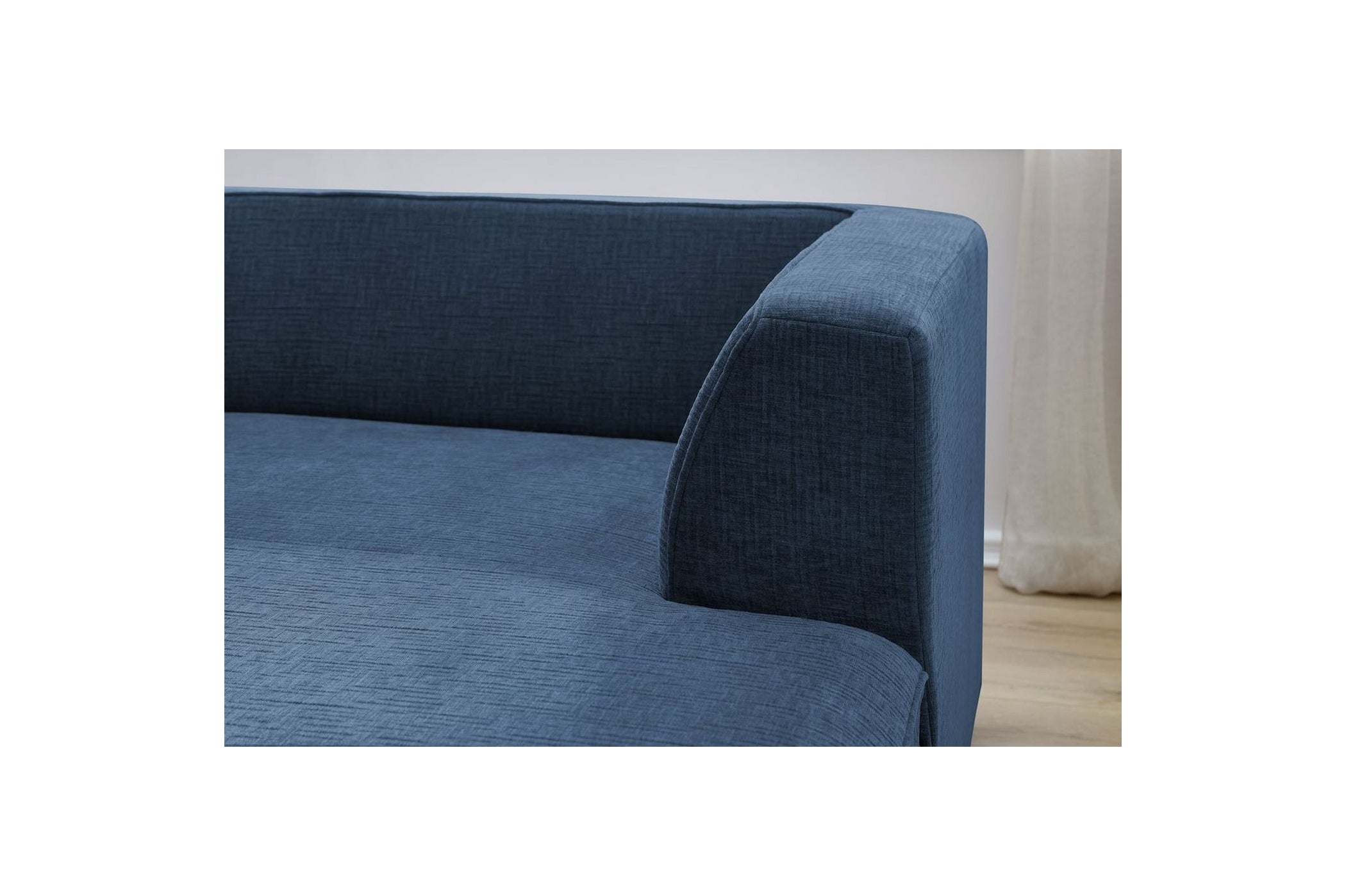 MEGEVE fixed corner sofa in textured fabric - Right-hand corner - BOBOCHIC - The Bradery