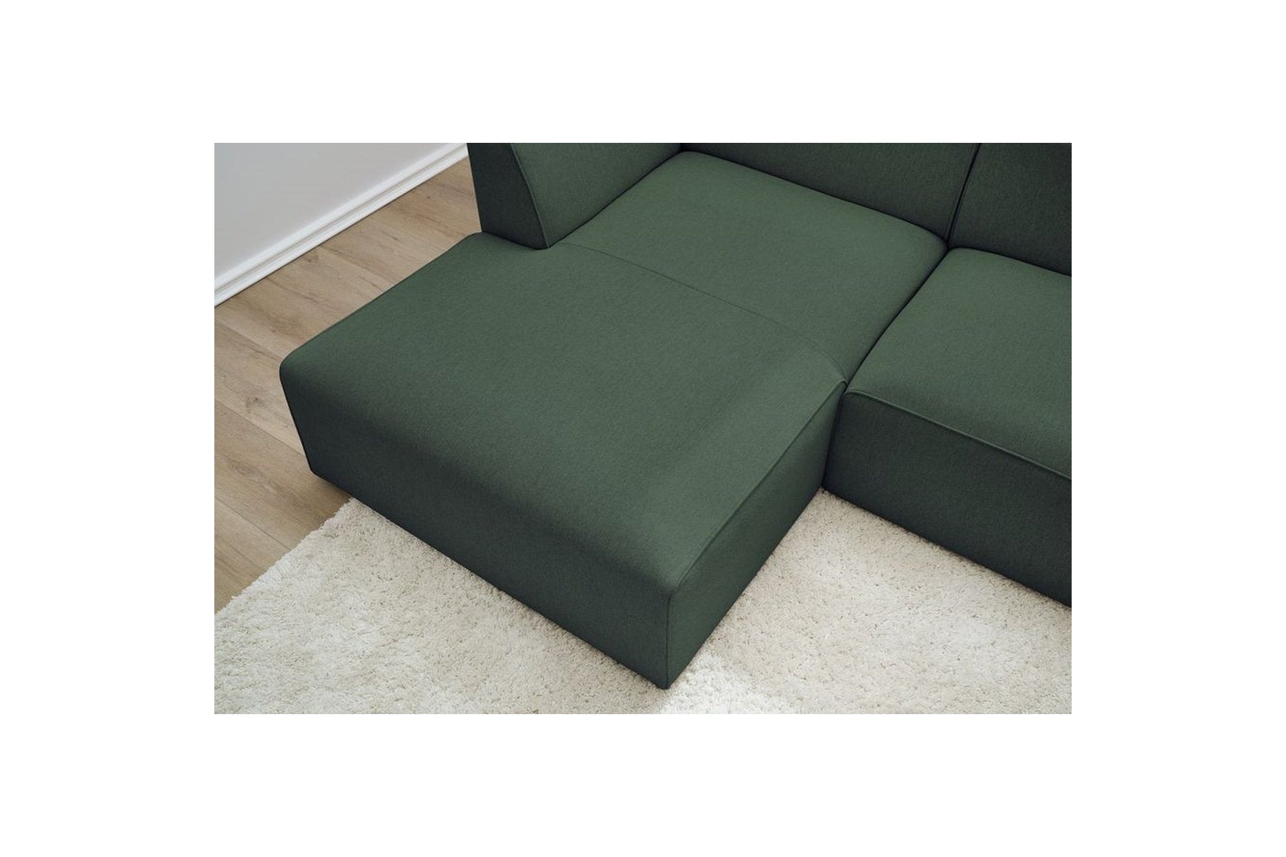 MEGEVE fixed corner sofa in textured fabric - Left-hand corner - BOBOCHIC - The Bradery