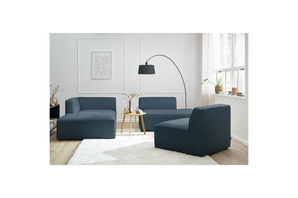 MEGEVE fixed corner sofa in textured fabric - Left-hand corner - BOBOCHIC - The Bradery