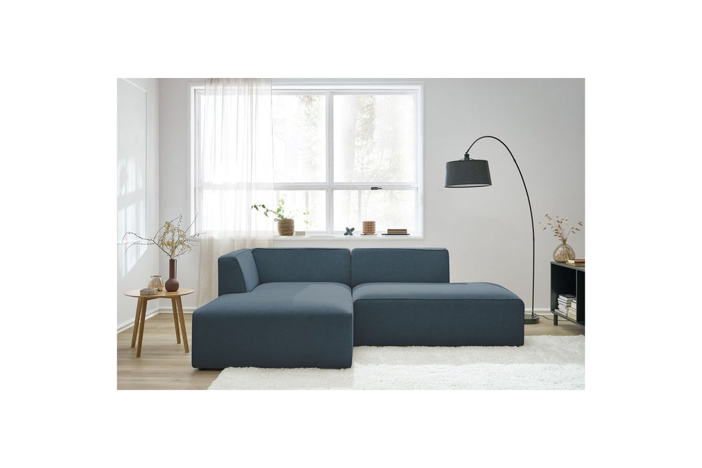 MEGEVE fixed corner sofa in textured fabric - Left-hand corner - BOBOCHIC - The Bradery