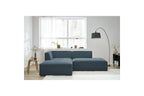 MEGEVE fixed corner sofa in textured fabric - Left-hand corner - BOBOCHIC - The Bradery