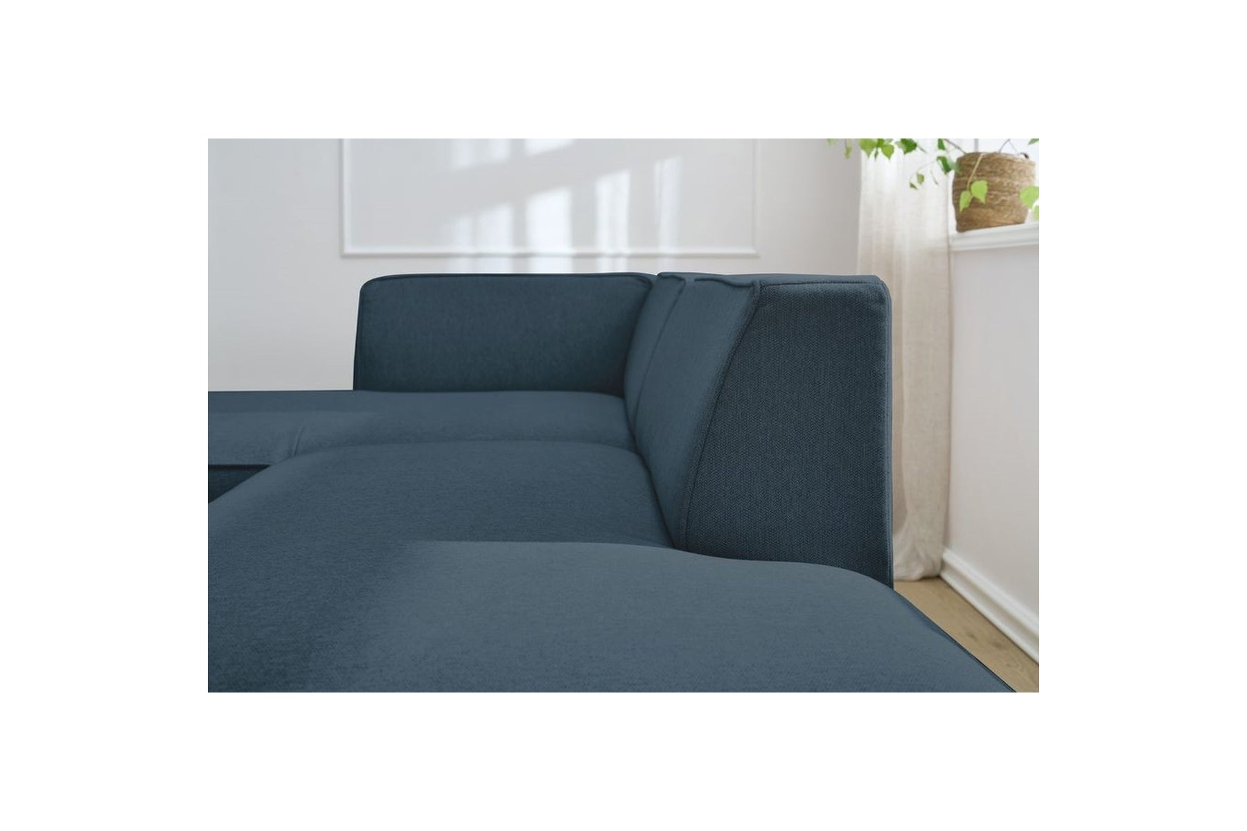 MEGEVE fixed corner sofa in textured fabric - Left-hand corner - BOBOCHIC - The Bradery