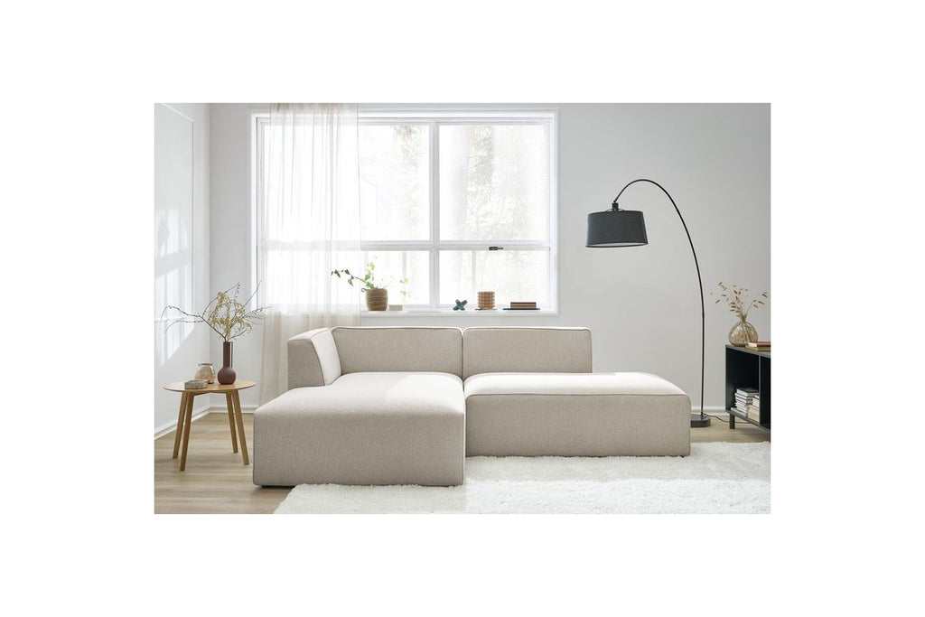 MEGEVE fixed corner sofa in textured fabric - Left-hand corner - BOBOCHIC - The Bradery