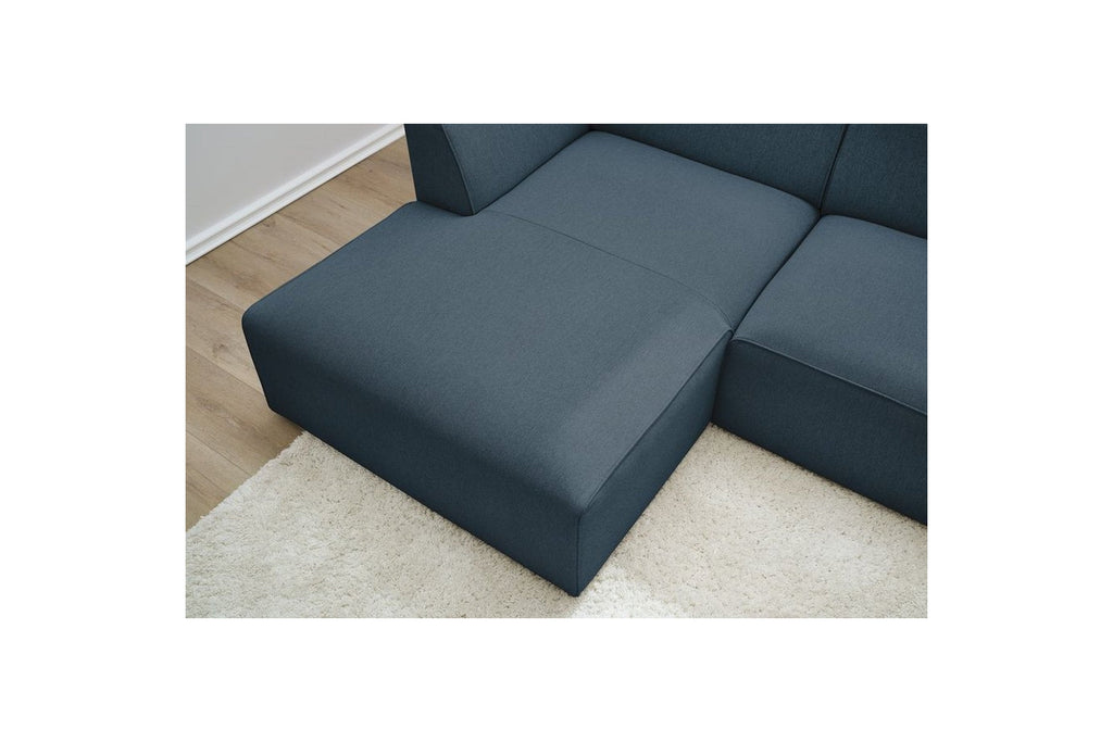 MEGEVE fixed corner sofa in textured fabric - Left-hand corner - BOBOCHIC - The Bradery