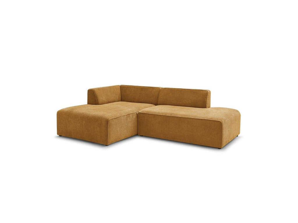 MEGEVE fixed corner sofa in textured fabric - Left-hand corner - BOBOCHIC - The Bradery