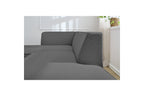 MEGEVE fixed corner sofa in textured fabric - Left-hand corner - BOBOCHIC - The Bradery