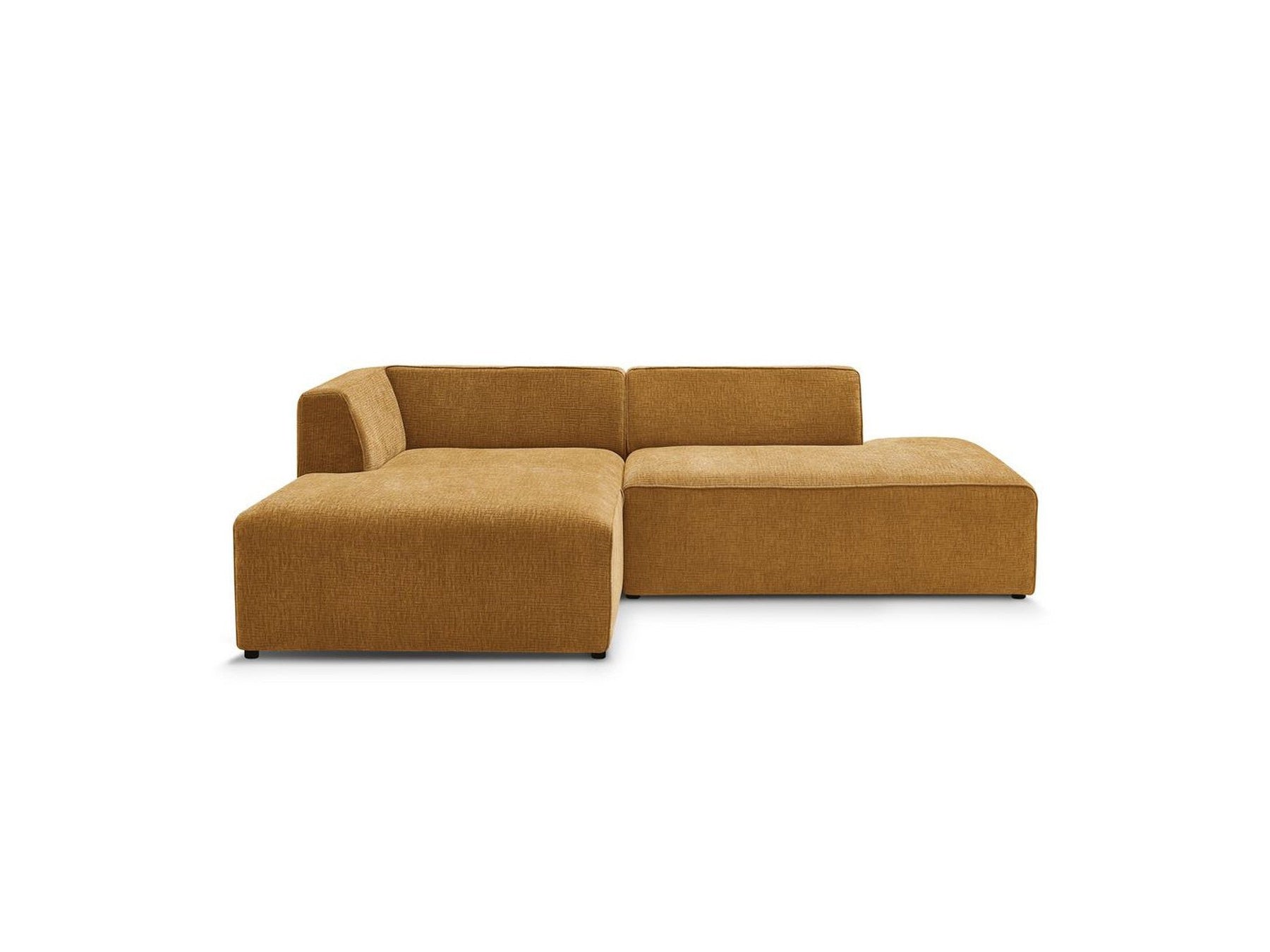MEGEVE fixed corner sofa in textured fabric - Left-hand corner - BOBOCHIC - The Bradery