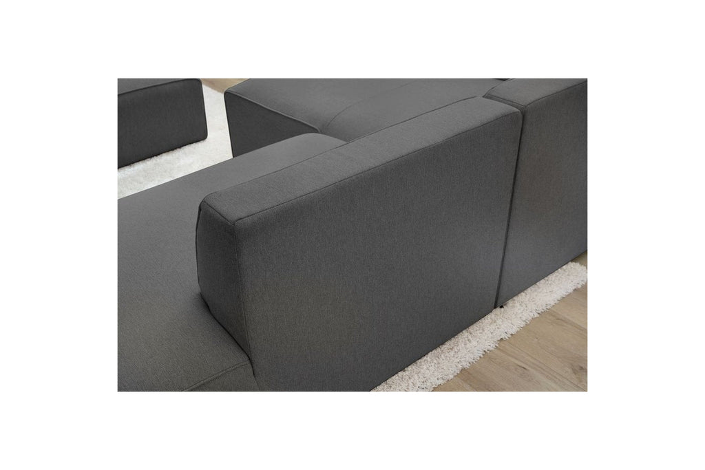 MEGEVE fixed corner sofa in textured fabric - Left-hand corner - BOBOCHIC - The Bradery
