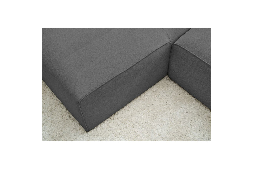 MEGEVE fixed corner sofa in textured fabric - Left-hand corner - BOBOCHIC - The Bradery