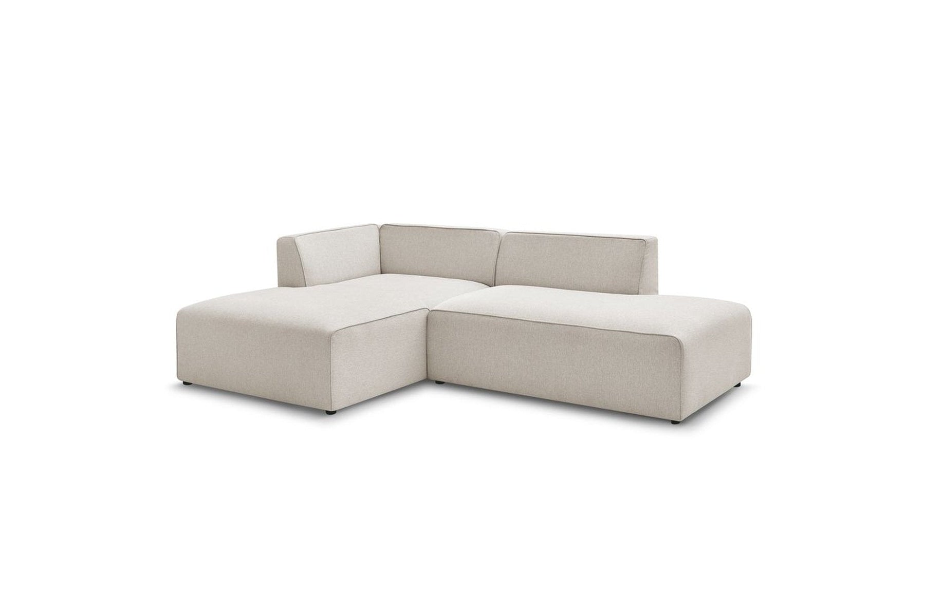 MEGEVE fixed corner sofa in textured fabric - Left-hand corner - BOBOCHIC - The Bradery