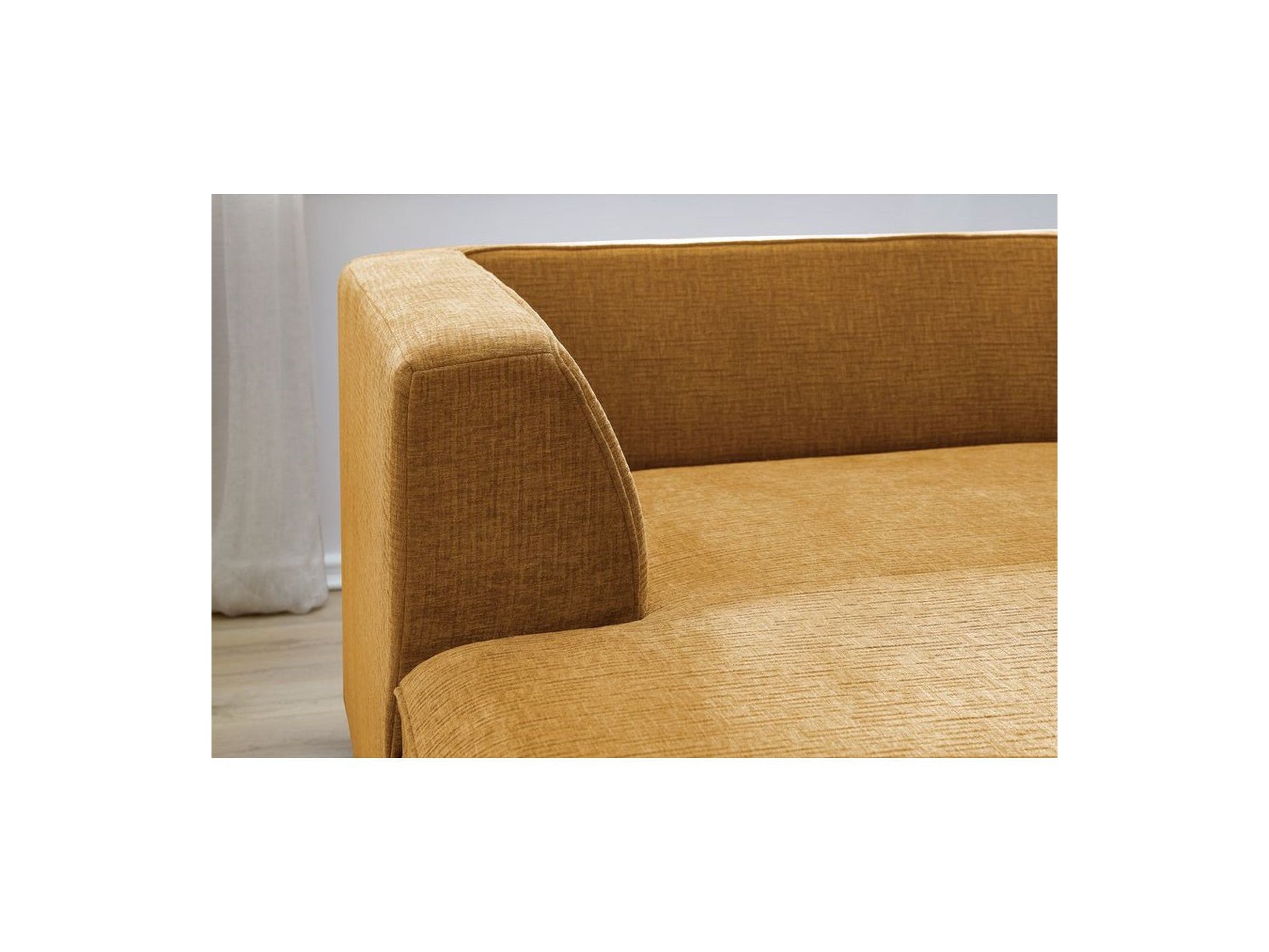 MEGEVE fixed corner sofa in textured fabric - Left-hand corner - BOBOCHIC - The Bradery
