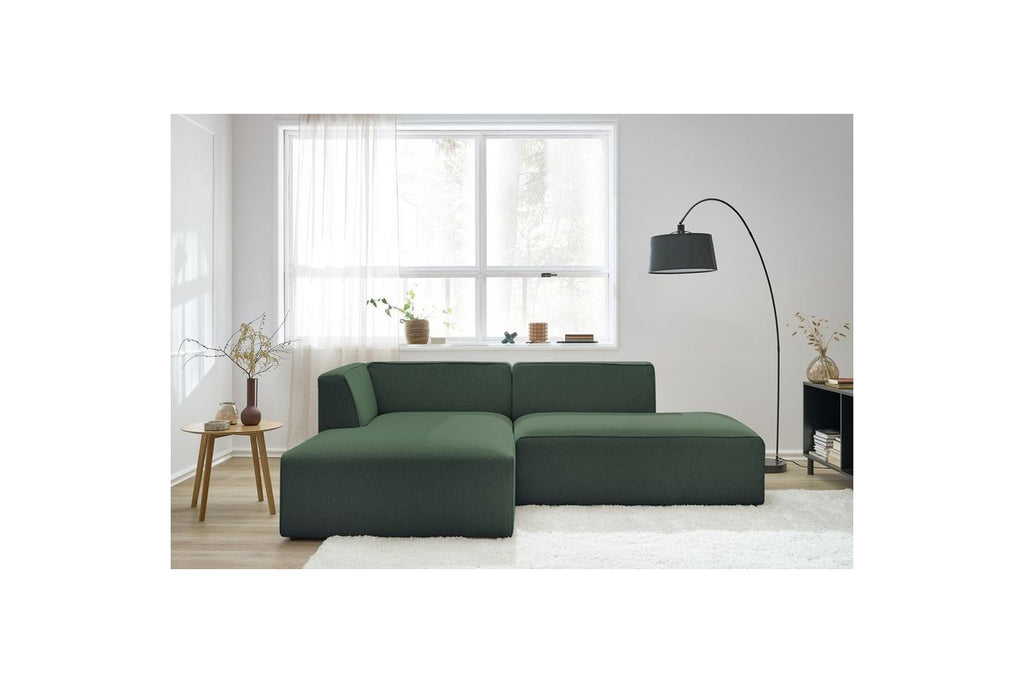 MEGEVE fixed corner sofa in textured fabric - Left-hand corner - BOBOCHIC - The Bradery