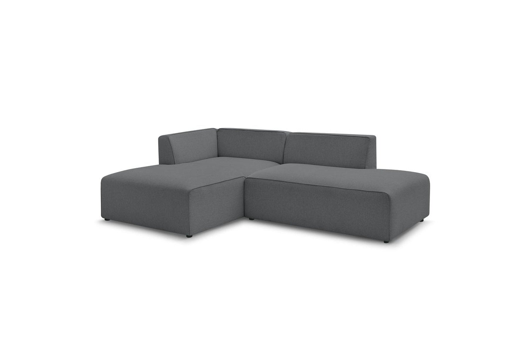 MEGEVE fixed corner sofa in textured fabric - Left-hand corner - BOBOCHIC - The Bradery