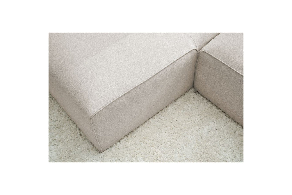 MEGEVE fixed corner sofa in textured fabric - Left-hand corner - BOBOCHIC - The Bradery