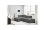 MEGEVE fixed corner sofa in textured fabric - Left-hand corner - BOBOCHIC - The Bradery