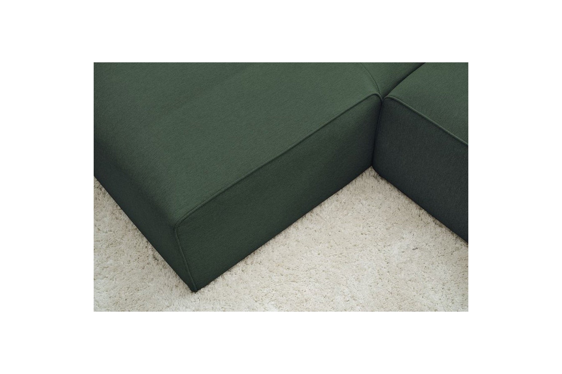 MEGEVE fixed corner sofa in textured fabric - Left-hand corner - BOBOCHIC - The Bradery