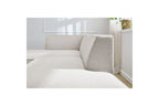 MEGEVE fixed corner sofa in textured fabric - Left-hand corner - BOBOCHIC - The Bradery