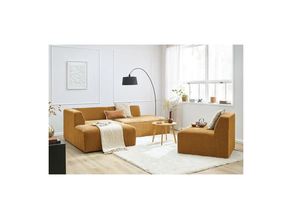 MEGEVE fixed corner sofa in textured fabric - Left-hand corner - BOBOCHIC - The Bradery