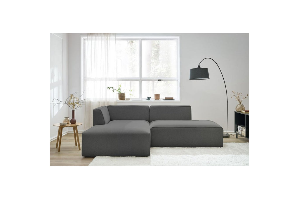 MEGEVE fixed corner sofa in textured fabric - Left-hand corner - BOBOCHIC - The Bradery