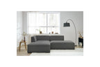 MEGEVE fixed corner sofa in textured fabric - Left-hand corner - BOBOCHIC - The Bradery