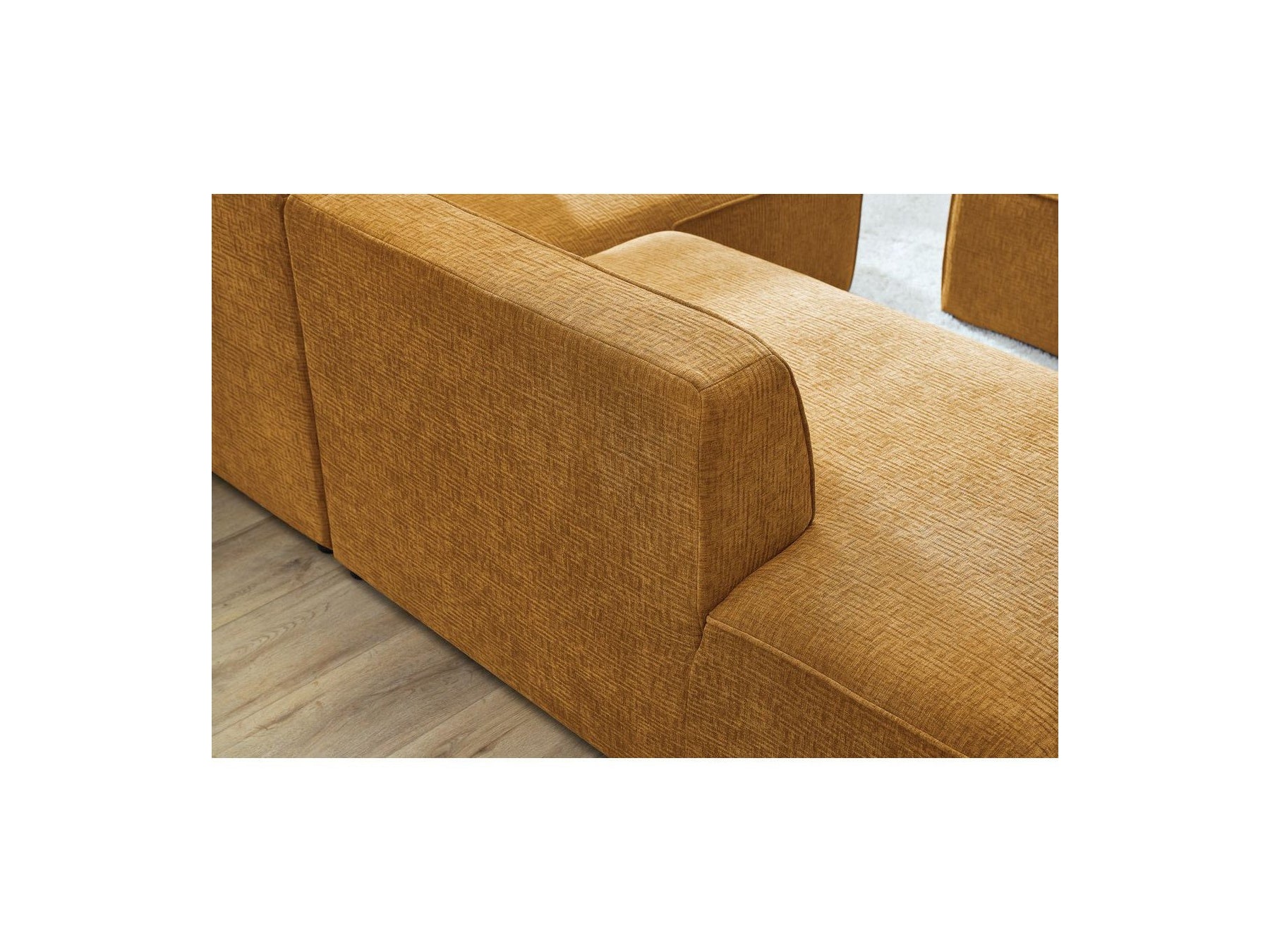 MEGEVE fixed corner sofa in textured fabric - Left-hand corner - BOBOCHIC - The Bradery