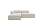 MEGEVE fixed corner sofa in textured fabric - Left-hand corner - BOBOCHIC - The Bradery