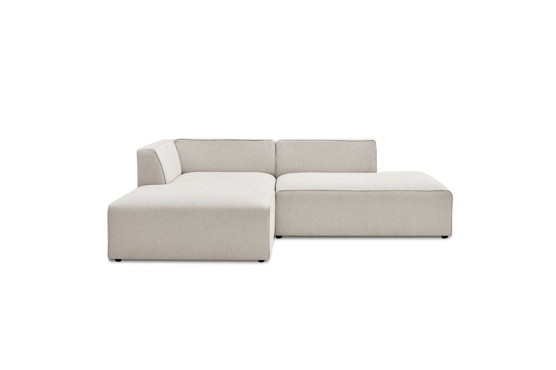 MEGEVE fixed corner sofa in textured fabric - Left-hand corner - BOBOCHIC - The Bradery