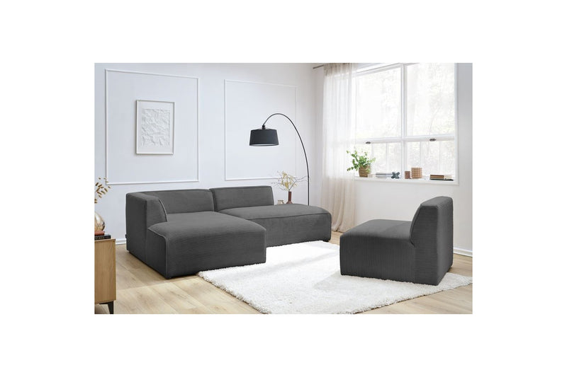 MEGEVE fixed corner sofa in corduroy - Left corner - BOBOCHIC - The Bradery