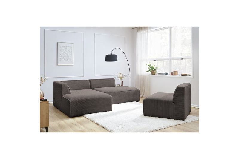 MEGEVE fixed corner sofa in corduroy - Left corner - BOBOCHIC - The Bradery