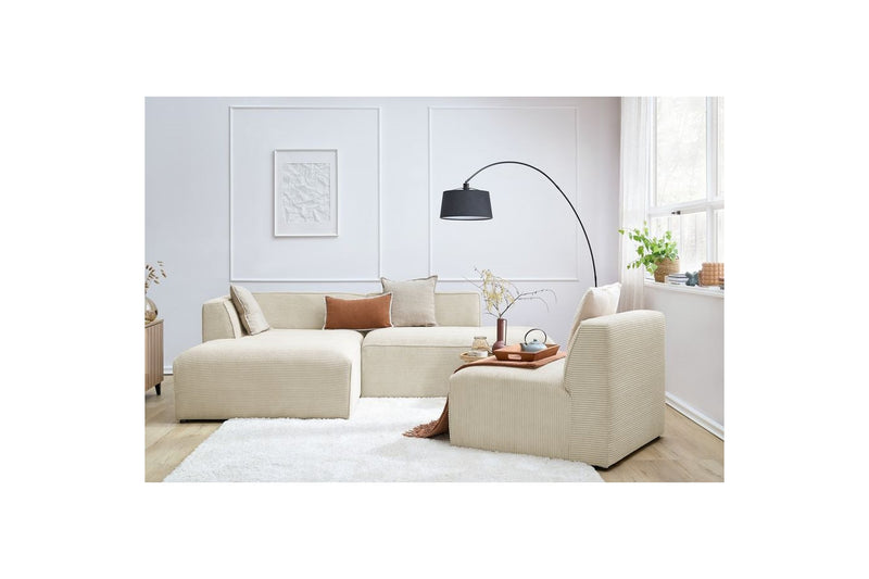 MEGEVE fixed corner sofa in corduroy - Left corner - BOBOCHIC - The Bradery