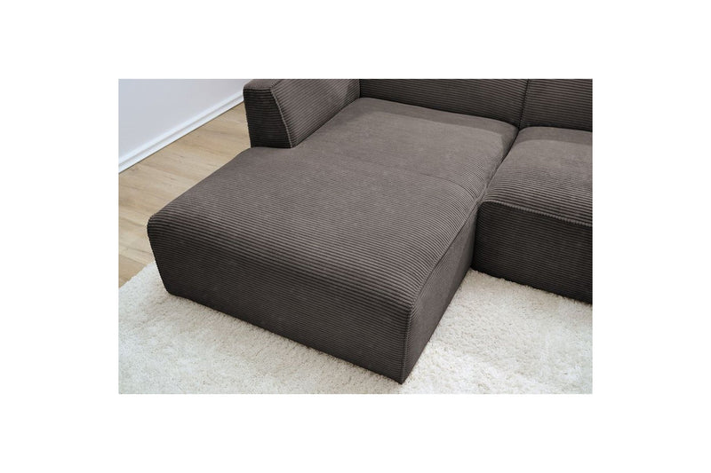 MEGEVE fixed corner sofa in corduroy - Left corner - BOBOCHIC - The Bradery