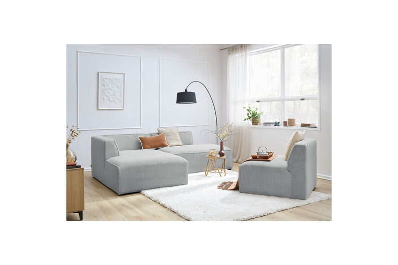 MEGEVE fixed corner sofa in corduroy - Left corner - BOBOCHIC - The Bradery