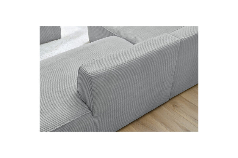 MEGEVE fixed corner sofa in corduroy - Left corner - BOBOCHIC - The Bradery