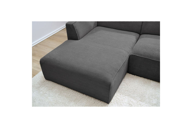 MEGEVE fixed corner sofa in corduroy - Left corner - BOBOCHIC - The Bradery