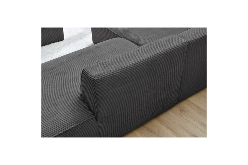 MEGEVE fixed corner sofa in corduroy - Left corner - BOBOCHIC - The Bradery