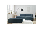 MEGEVE modular fixed corner sofa in smooth fabric with pouffe - Right-hand corner - BOBOCHIC - The Bradery