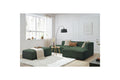Modular fixed corner sofa MEGEVE in smooth fabric with pouffe - Right-hand corner - BOBOCHIC - The Bradery