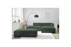 MEGEVE modular fixed corner sofa in smooth fabric with pouffe - Right-hand corner - BOBOCHIC - The Bradery