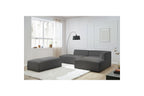 MEGEVE modular fixed corner sofa in smooth fabric with pouffe - Right-hand corner - BOBOCHIC - The Bradery
