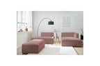 MEGEVE modular fixed corner sofa in smooth fabric with pouffe - Right-hand corner - BOBOCHIC - The Bradery