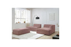 MEGEVE modular fixed corner sofa in smooth fabric with pouffe - Right-hand corner - BOBOCHIC - The Bradery