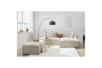 MEGEVE modular fixed corner sofa in smooth fabric with pouffe - Right-hand corner - BOBOCHIC - The Bradery
