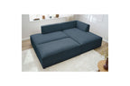 MEGEVE modular fixed corner sofa in smooth fabric with pouffe - Right-hand corner - BOBOCHIC - The Bradery