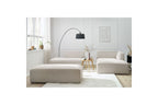 MEGEVE modular fixed corner sofa in smooth fabric with pouffe - Right-hand corner - BOBOCHIC - The Bradery