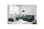 MEGEVE modular fixed corner sofa in smooth fabric with pouffe - Right-hand corner - BOBOCHIC - The Bradery