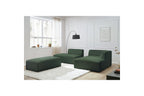 MEGEVE modular fixed corner sofa in smooth fabric with pouffe - Right-hand corner - BOBOCHIC - The Bradery